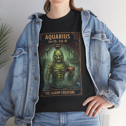 Aquarius The Swamp Creature T-Shirt | Halloween Zodiac Monster Poster