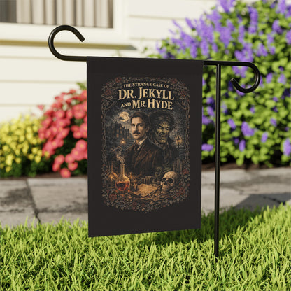 Dr. Jekyll and Mr. Hyde Illustration Garden Flag | Gothic Novel Banner