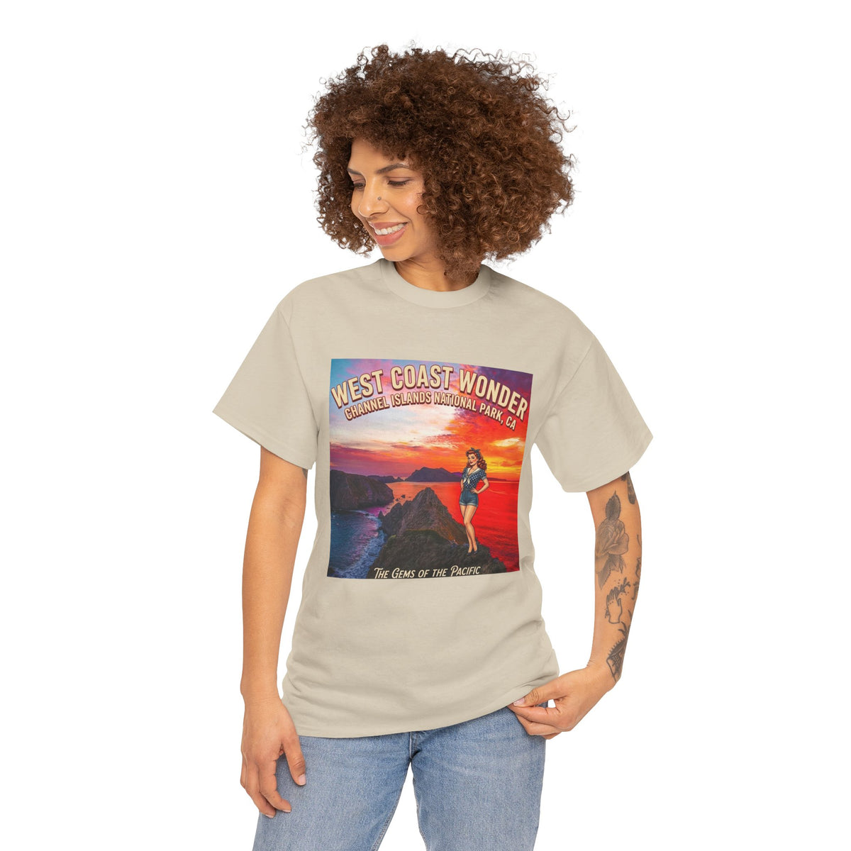 Channel Islands National Park California graphic tee |  California sunset vintage poster