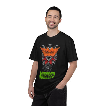 Camiseta de Thrash Metal de Mordred con máscara de zorro | Ilustración de banda de Thrash Metal de embaucador mítico
