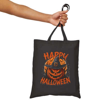Happy Halloween Trick or Treat Cotton Canvas Tote Bag
