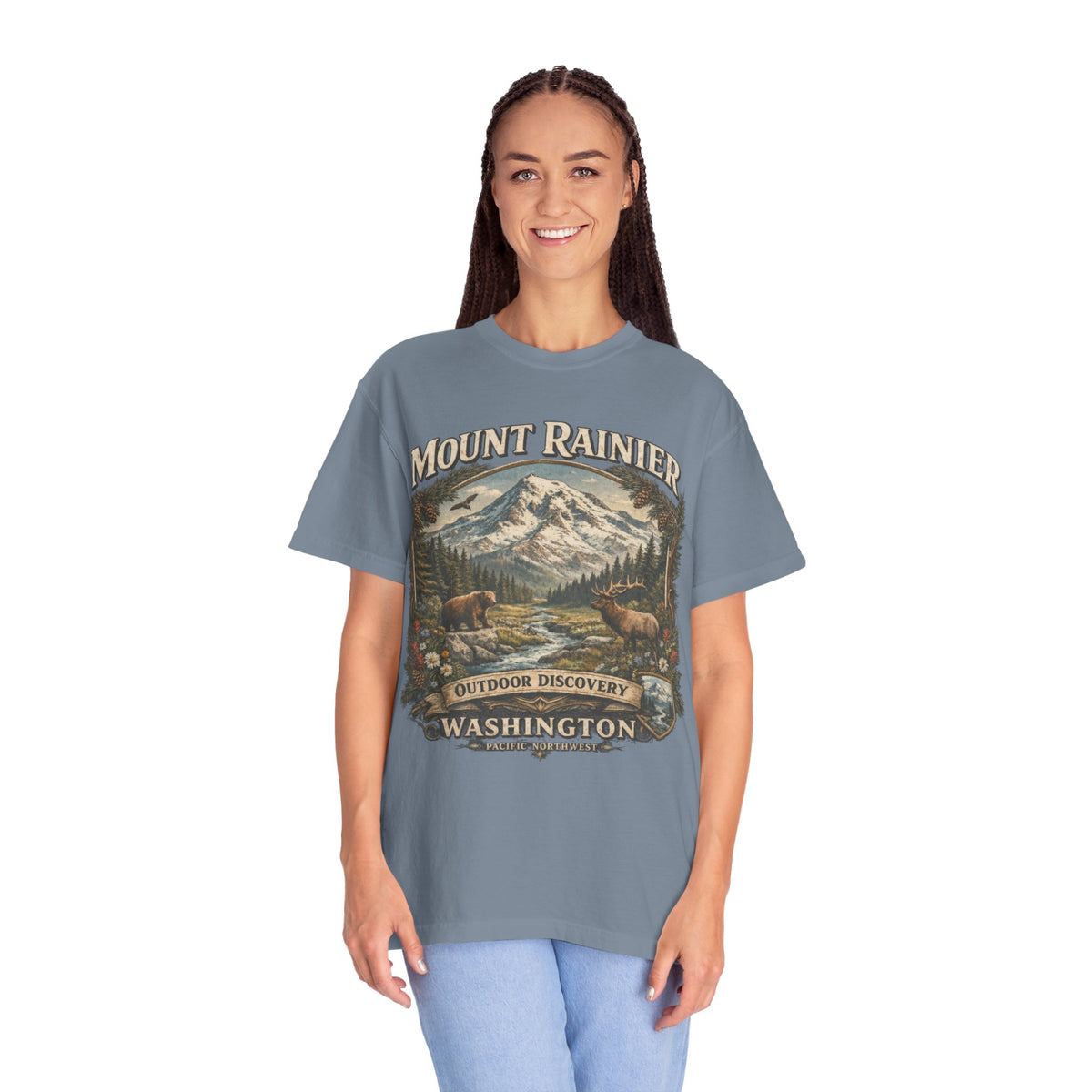 Camiseta del Monte Rainier, playera Comfort Colors de la naturaleza de Washington