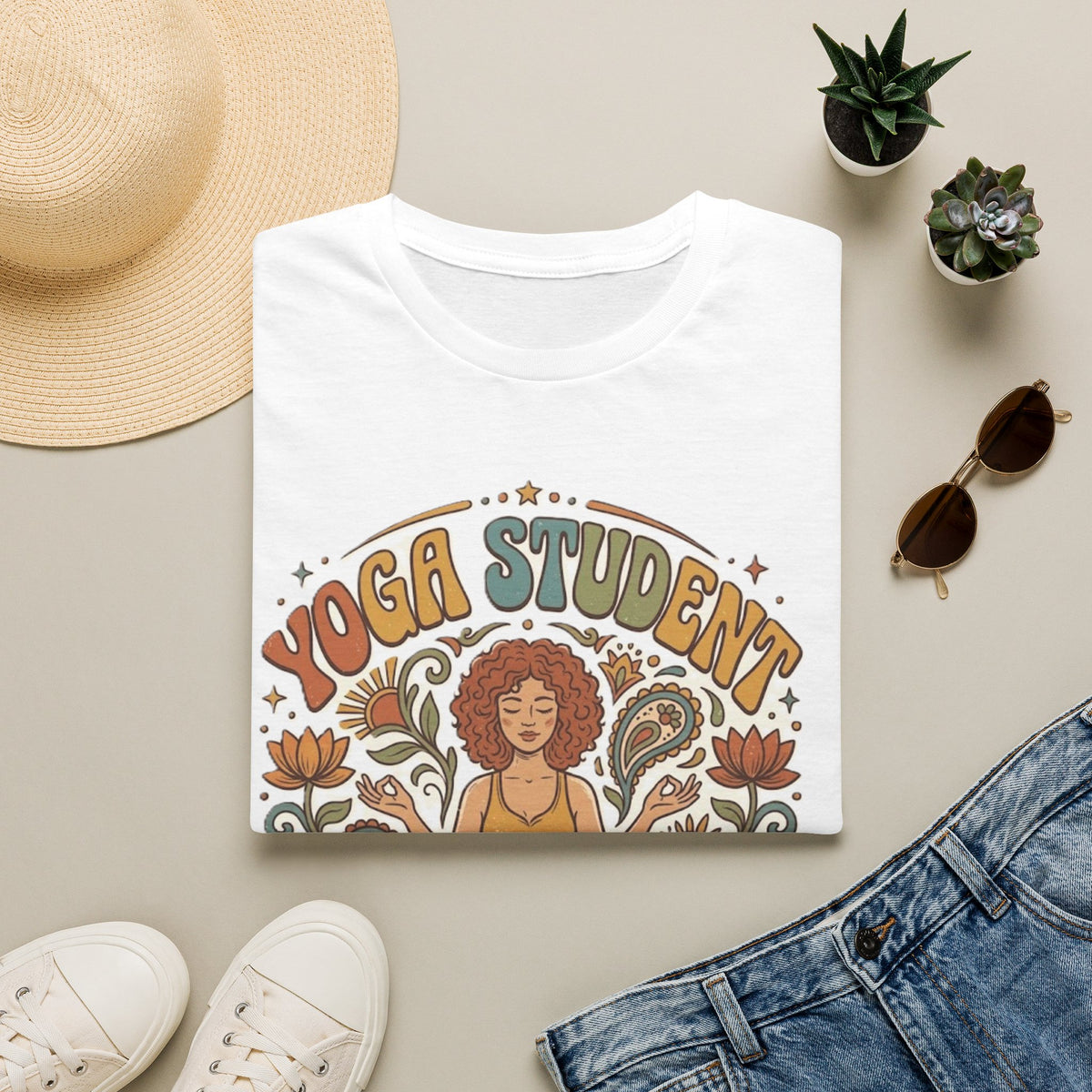 Yoga Student T-Shirt | Retro Lotus Meditation Graphic