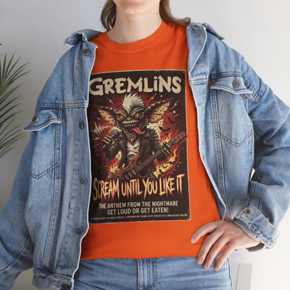 T-shirt Gremlins « Scream Until You Like It » | T-shirt affiche de film d'horreur rétro