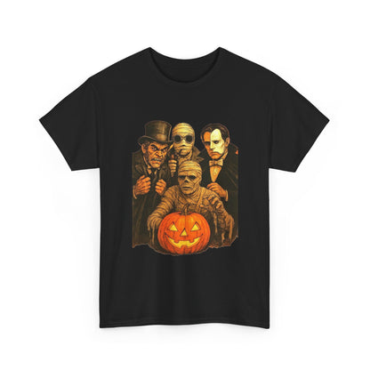 T-shirt Monstres classiques de l'horreur avec lanterne Jack-O'-Lantern | T-shirt équipe des monstres d'Halloween