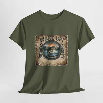 Wake Up Fishing Tee | Bass Fish Vintage Outdoors Shirt