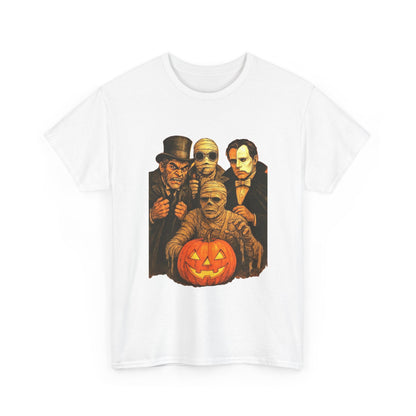 T-shirt Monstres classiques de l'horreur avec lanterne Jack-O'-Lantern | T-shirt équipe des monstres d'Halloween