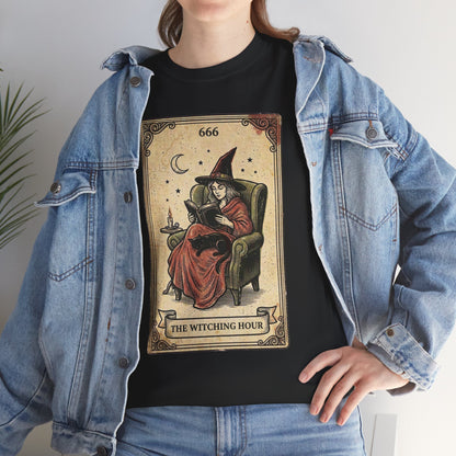 The Witching Hour Witch Tarot Illustration T-Shirt | Occult Vintage 666
