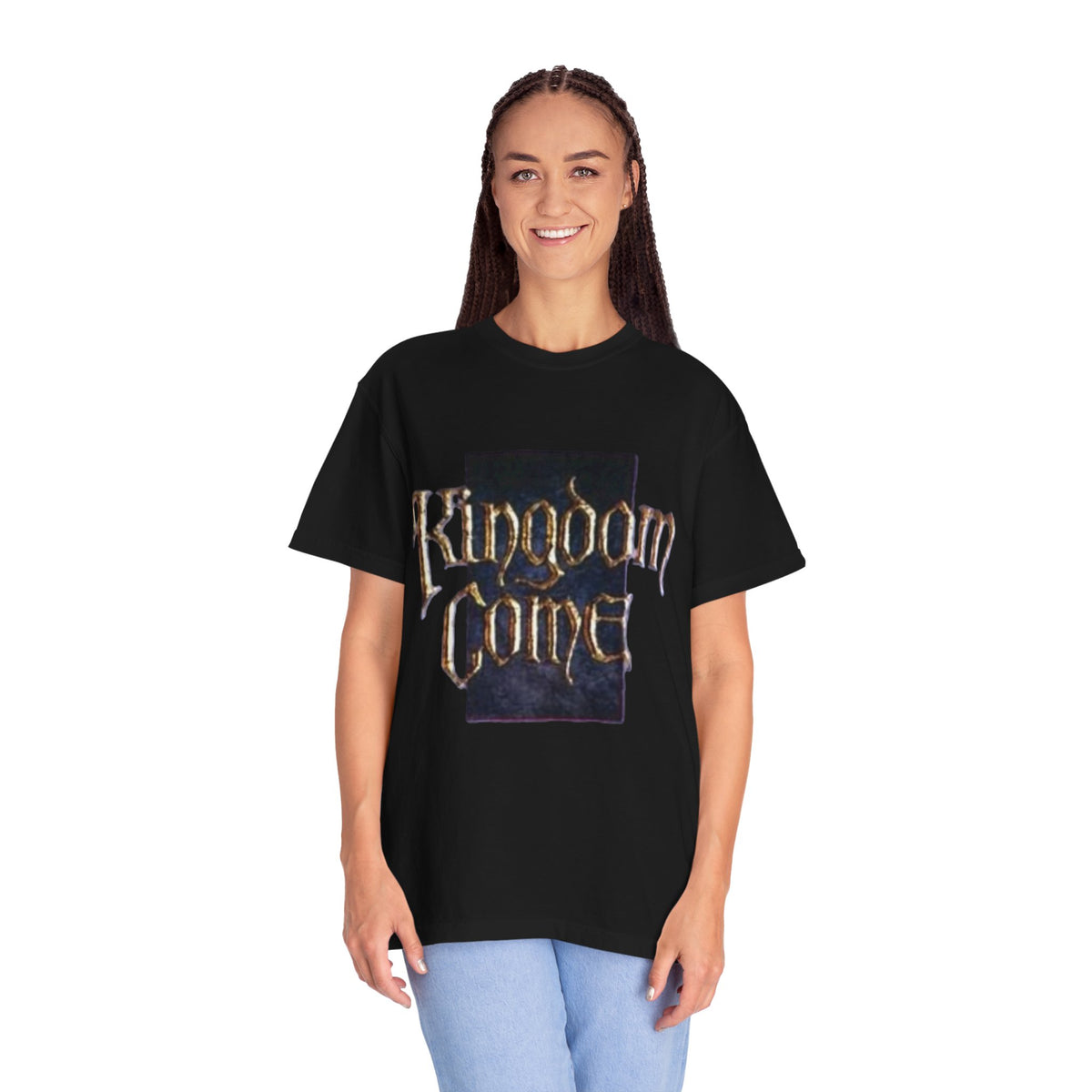 T-shirt logo en calligraphie gothique Kingdom Come | T-shirt de groupe de Hard Rock & Heavy Metal