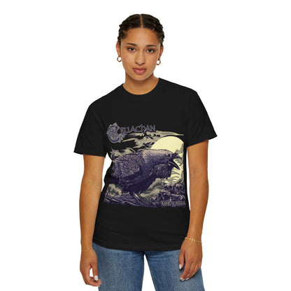 T-shirt avec illustration du corbeau de Cruachan | Folk Metal, illustration de corbeau celte, scène de ciel nocturne
