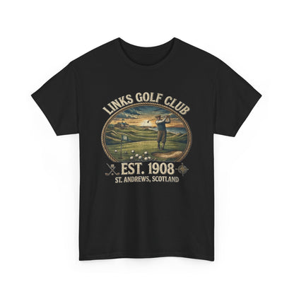 T-shirt illustration golfeur vintage Links Golf Club | EST. 1908 St. Andrews Écosse