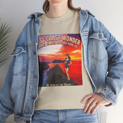 Channel Islands National Park California graphic tee |  California sunset vintage poster