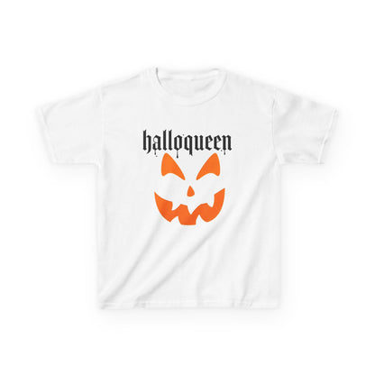 Camiseta infantil Halloqueen con cara de calabaza | Camiseta de Halloween de Jack-o'-lantern