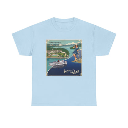 Lake George Upstate NY National / Lady of the Lake vintage poster T-Shirt | Lake George pin up
