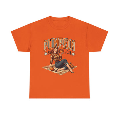 Pumpkin Seasonal Pinup Tee | Fall Pumpkin Patch Retro Graphic