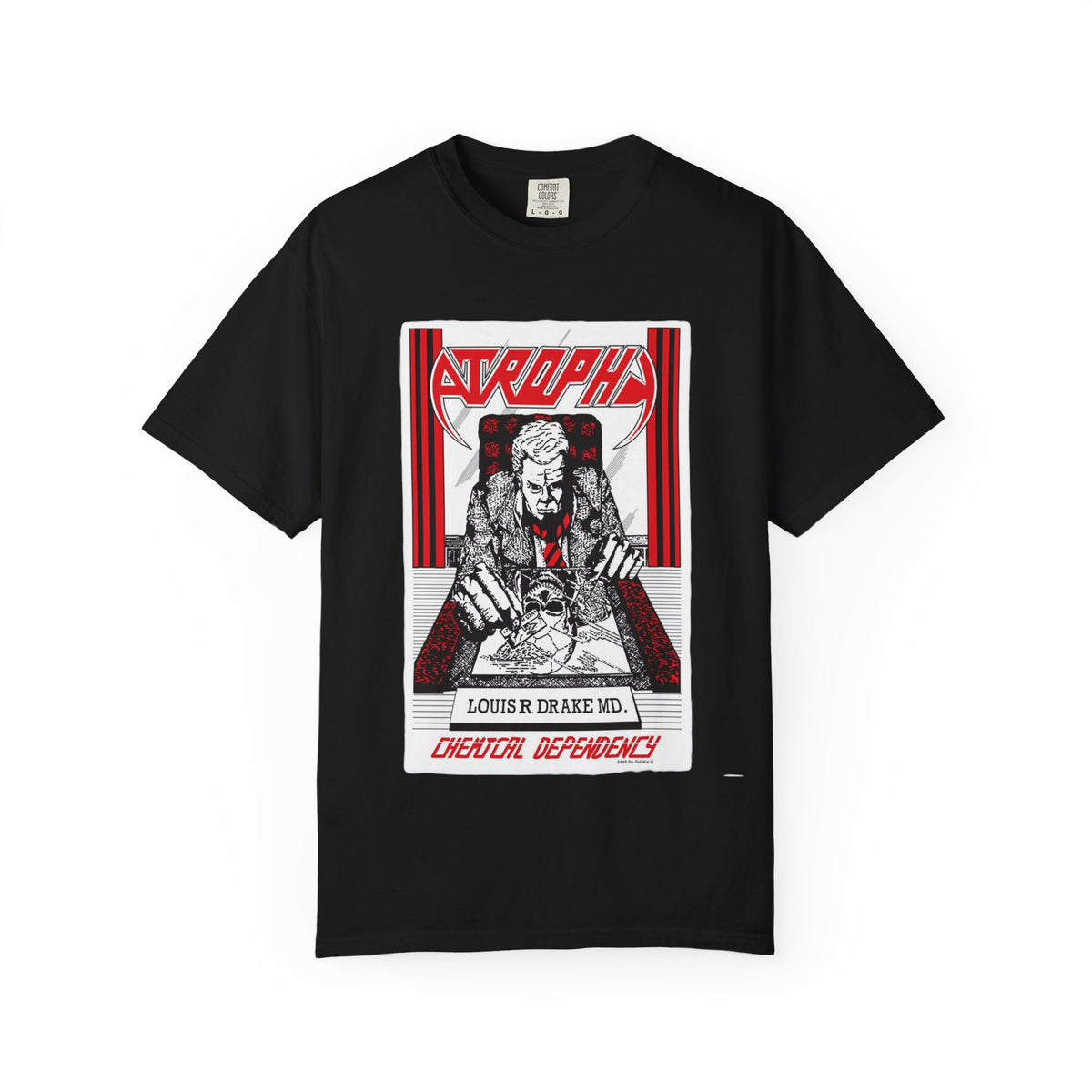 Atrophy Chemical Dependency Album Graphic T-shirt | American Thrash Metal Vintage Tee