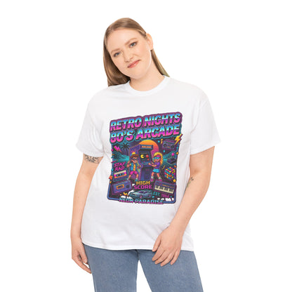 Retro Nights 80s Arcade Tee | Vaporwave Neon Gaming Graphic Shirt