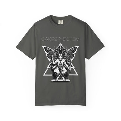 T-shirt Carpe Noctem Baphometh Throne | Illustration gothique occulte