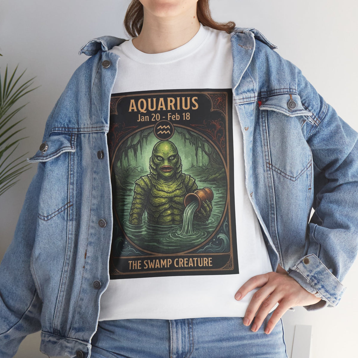 Aquarius The Swamp Creature T-Shirt | Halloween Zodiac Monster Poster
