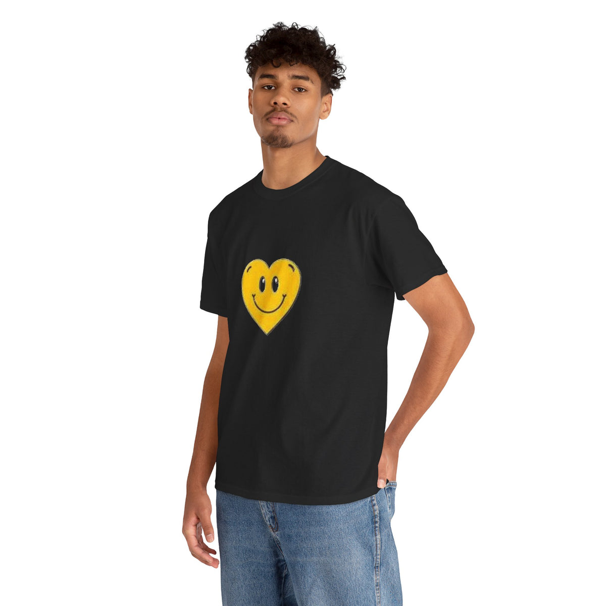 Yellow Smiley Heart Tee | Cute Happy Face Shirt, Retro Emojis