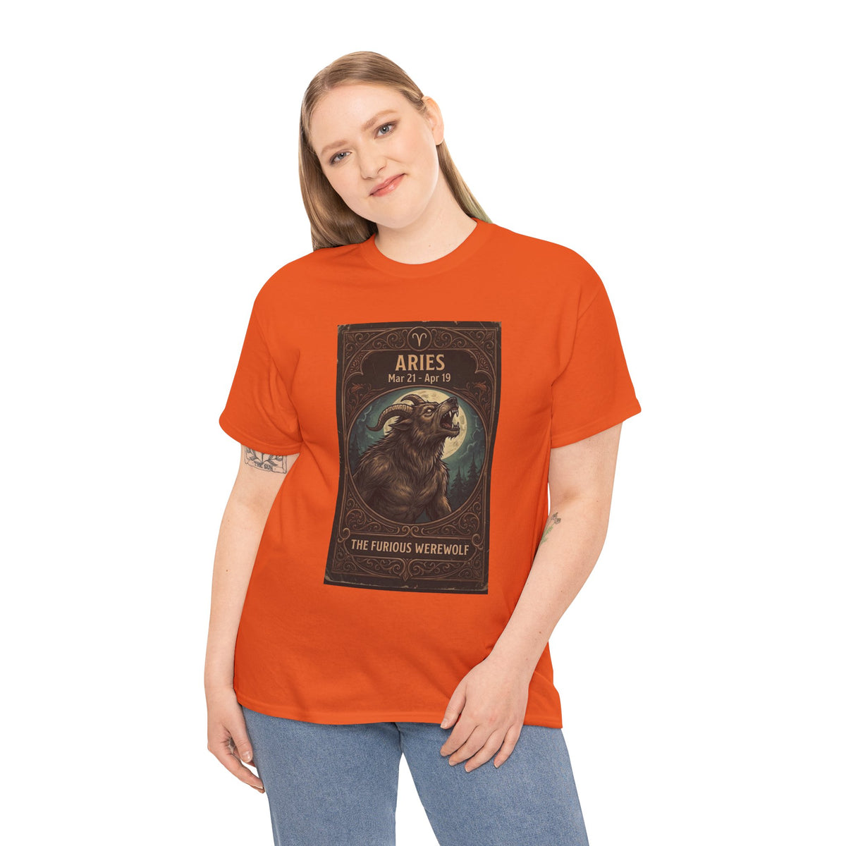 Aries The Furious Werewolf T-Shirt | Halloween Zodiac Ram Astrology Tee