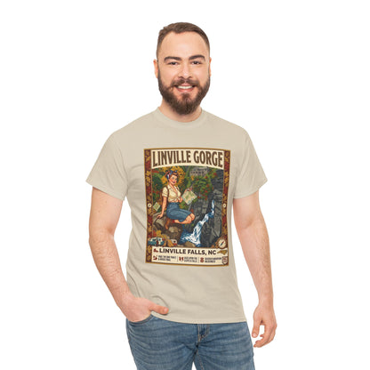 T-shirt avec illustration des chutes de Linville | T-shirt nature avec cascade des gorges de Linville