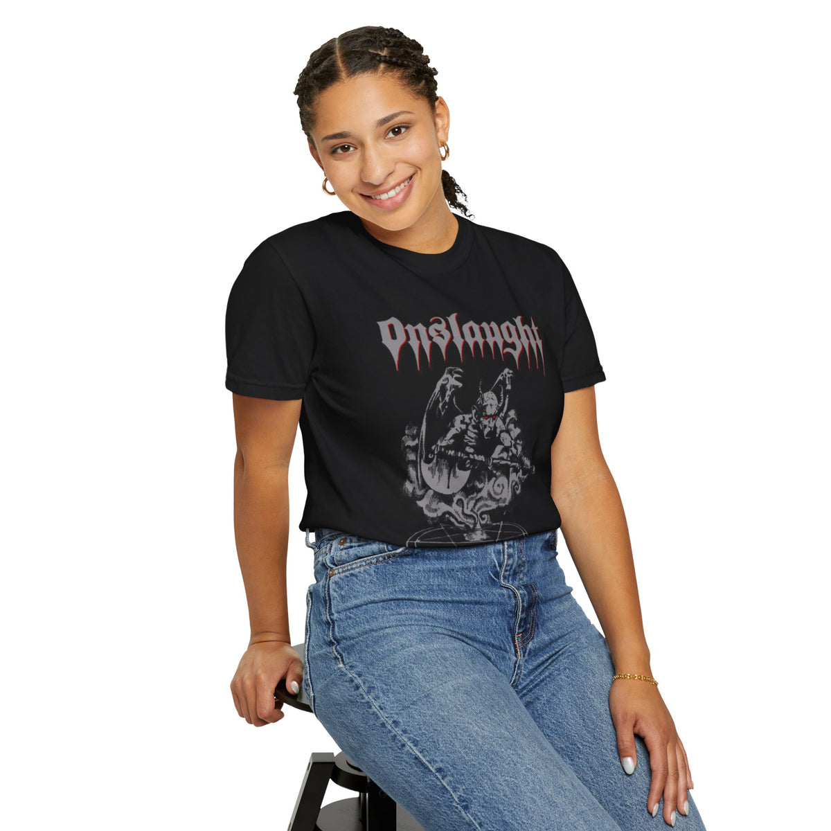 Onslaught Power From Hell Album Artwork T-shirt | Thrash metal band logo tee