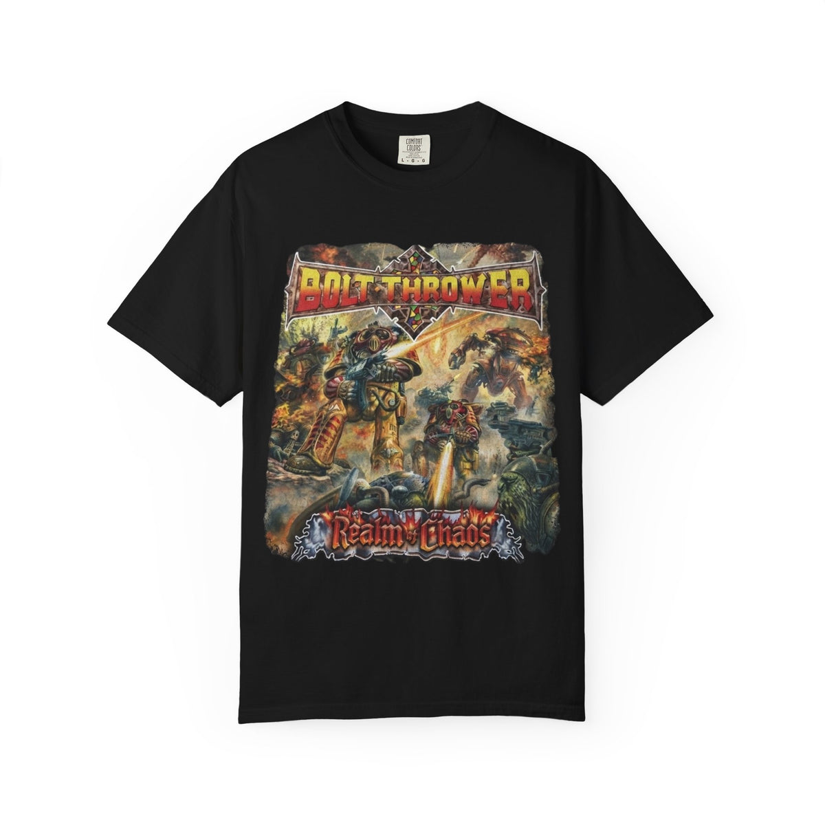 Camiseta con el arte del álbum Realm of Chaos de Bolt Thrower | Camiseta de banda británica de death metal