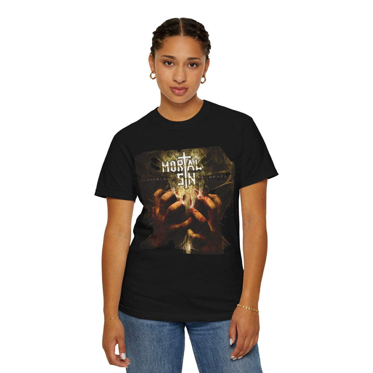 Camiseta con la portada del álbum Mortal Sin Psychology of Death | Arte de álbum de thrash metal de la vieja escuela australiano