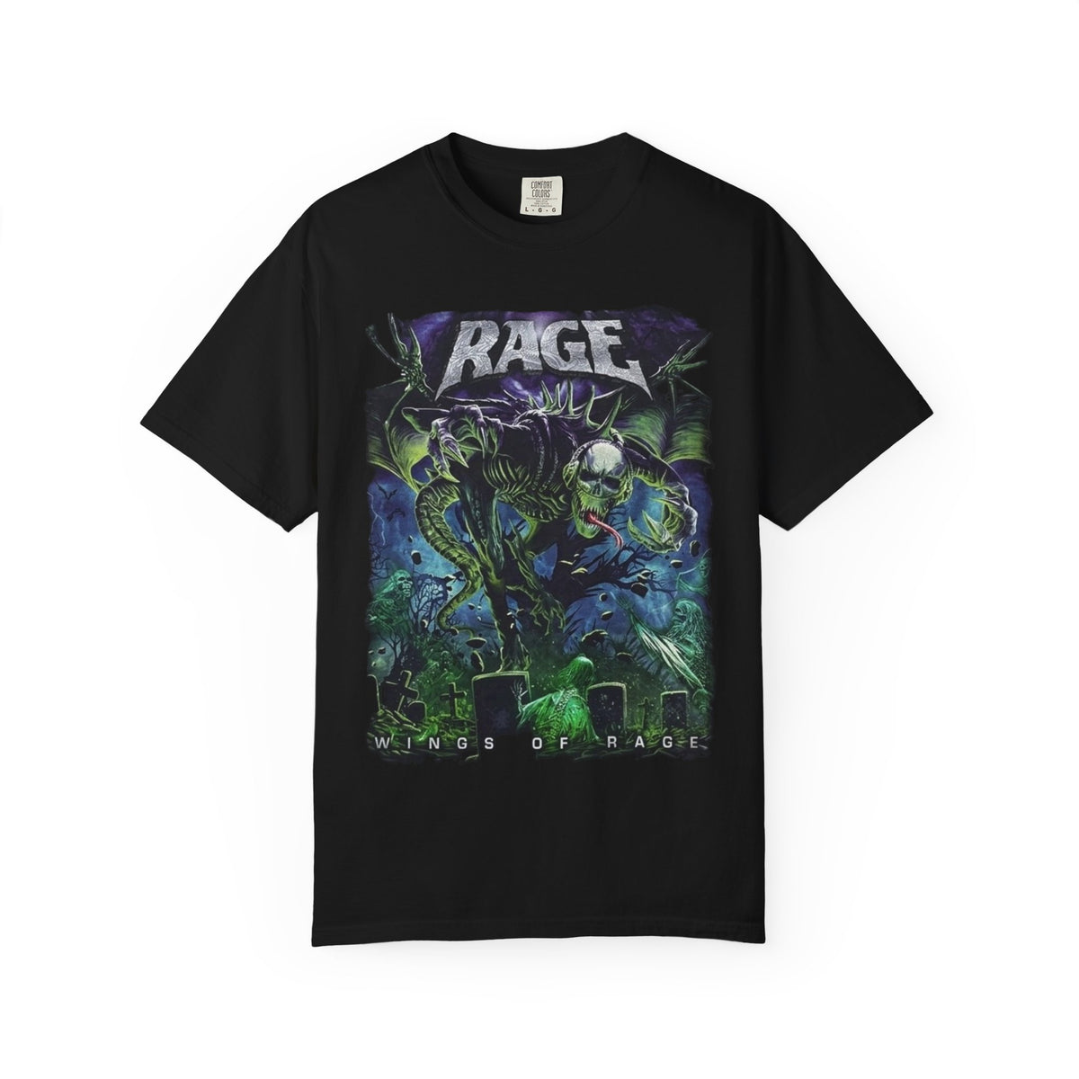 T-shirt d'album Rage Wings of Rage Skull Monster | T-shirt de groupe de heavy metal