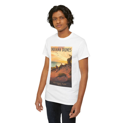 Camiseta de póster vintage del atardecer en el Parque Nacional Indiana Dunes | Camiseta de naturaleza de parques nacionales