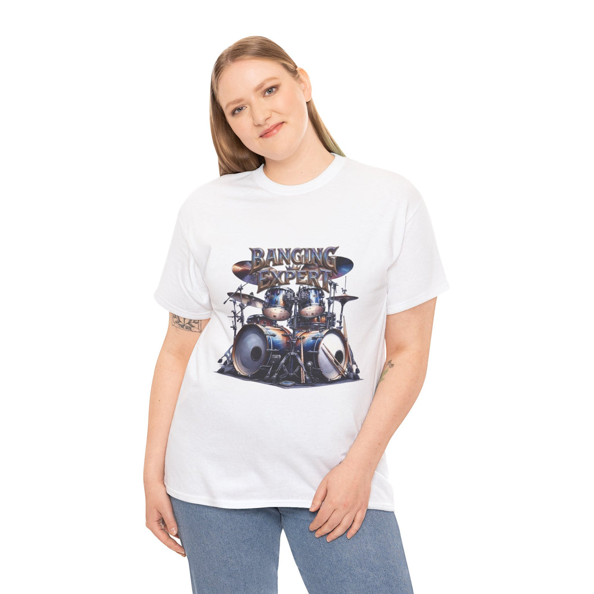 Drum Kit Illustration Tee | Banging The Drums Drummer Humor Graphic Tee