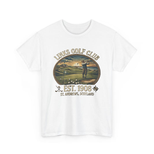 Links Golf Club vintage golfer illustration Tee | EST. 1908 St. Andrews Scotland