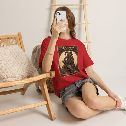 Capricorn Horned Goat Demon T-Shirt | Halloween Zodiac - Astrology Poster Design