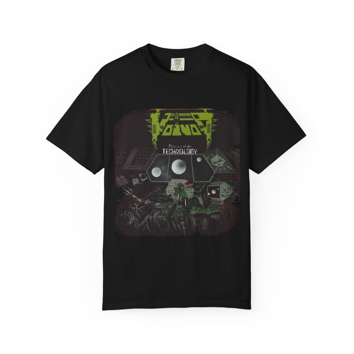 T-shirt pochette d'album Killing Technology de Voivod | Tee-shirt graphique rétro tech du groupe de thrash metal canadien