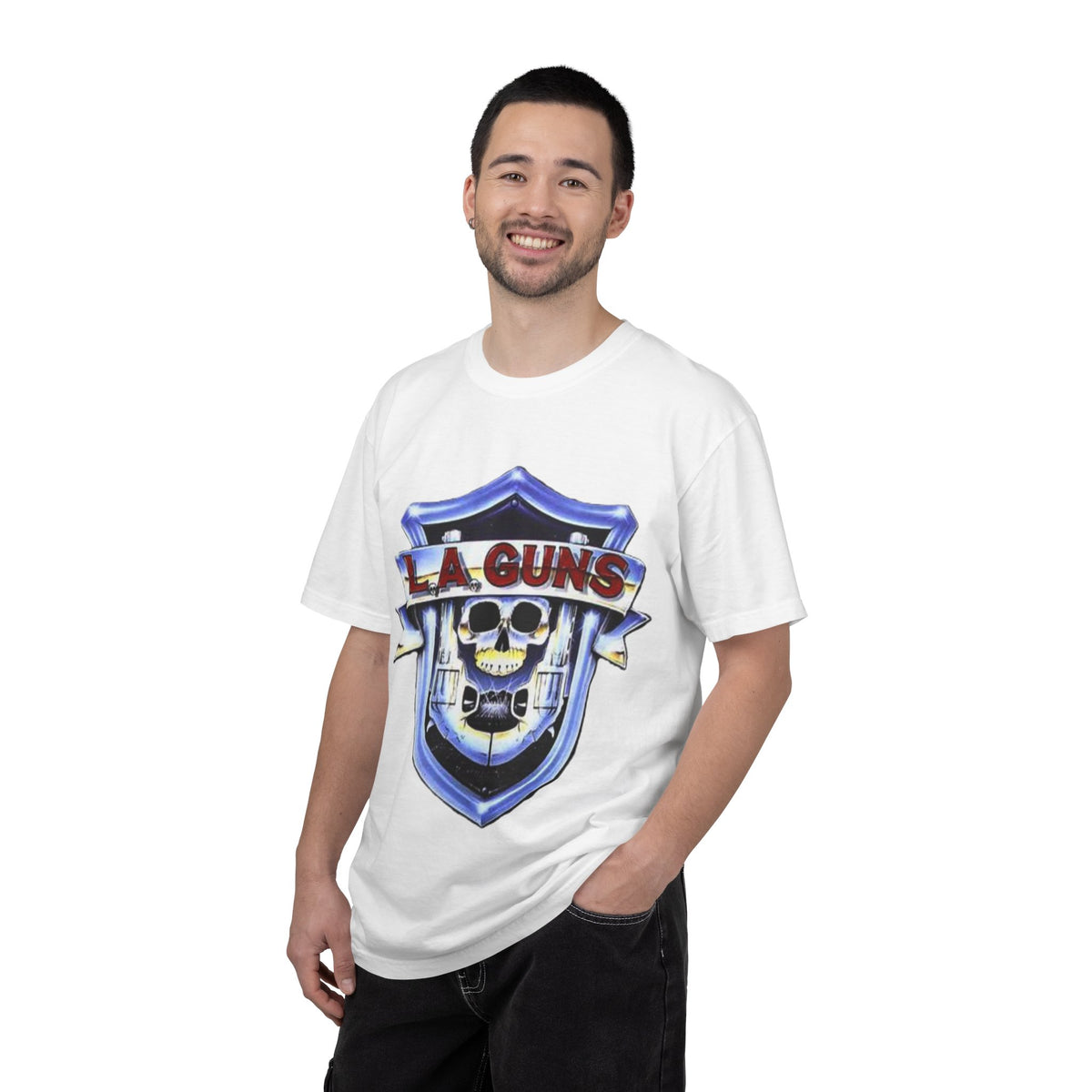 L.A Guns Skull Shield T-shirt | Hard Rock Band Logo Tee
