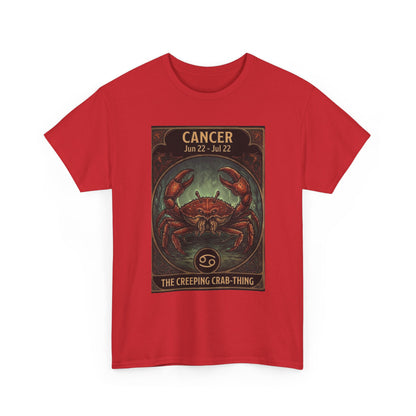 Camiseta con ilustración del cangrejo del zodiaco Cáncer | Diseño de póster de astrología para Halloween