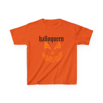 Camiseta infantil Halloqueen con cara de calabaza | Camiseta de Halloween de Jack-o'-lantern