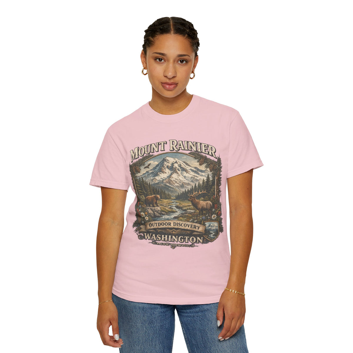 Camiseta del Monte Rainier, playera Comfort Colors de la naturaleza de Washington
