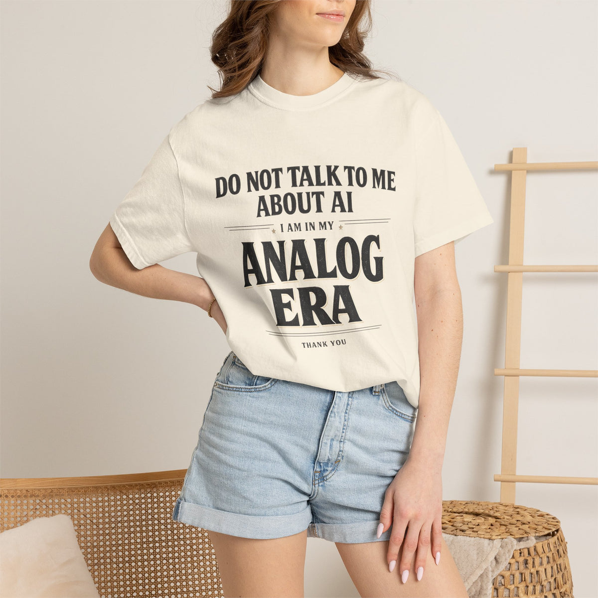 Do Not Talk To Me About AI Analog Era T-Shirt | Vintage Text Graphic Tee