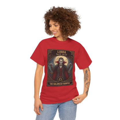 Camiseta de Libra, el vampiro equilibrado | Halloween Astrología Zodíaco Vampiro