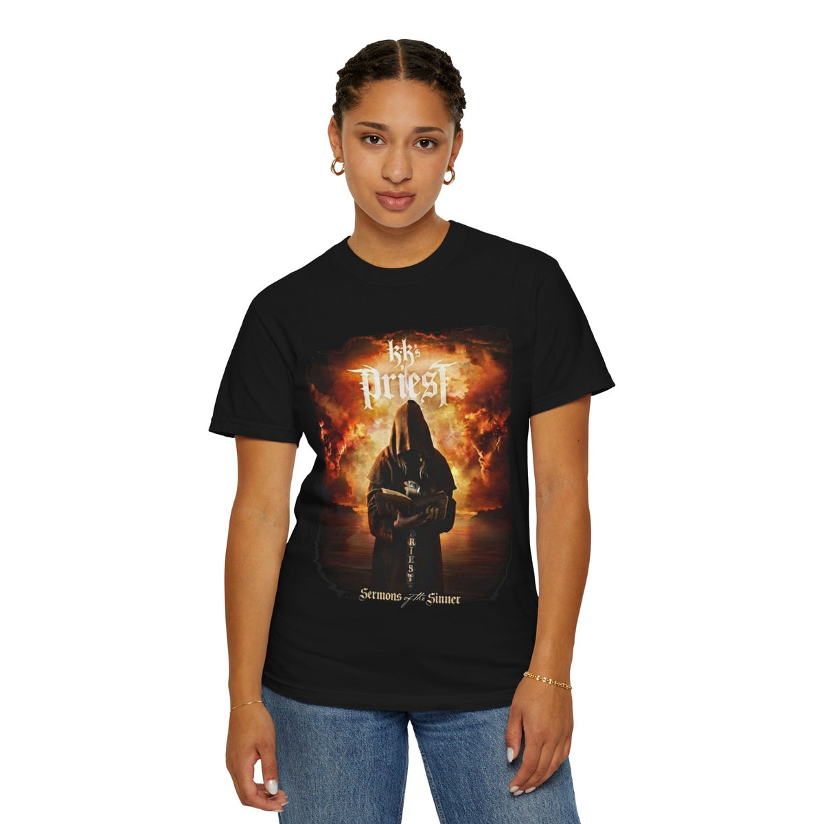 Camiseta con la portada del álbum de KK's Priest | Camiseta de la banda del álbum Sermons of the Sinner