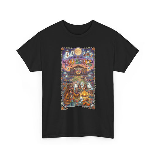 Boo-dstock Hippie Halloween T-Shirt | Hippie Spooky Halloween Tee