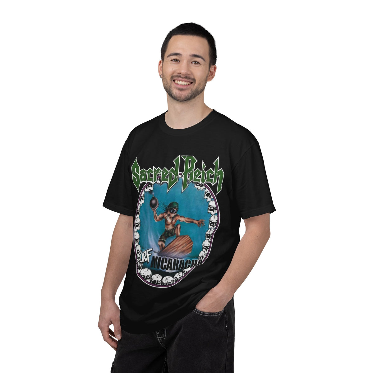 T-shirt Sacred Reich Surf Nicaragua | Tee-shirt vintage de thrash metal