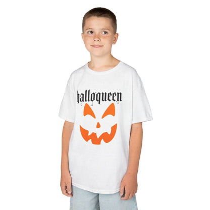 Camiseta infantil Halloqueen con cara de calabaza | Camiseta de Halloween de Jack-o'-lantern