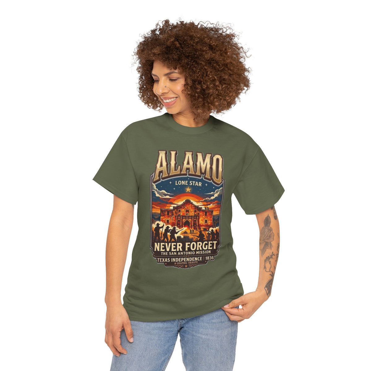 T-shirt Alamo Never Forget Texas Independence 1836