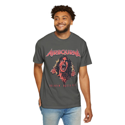 T-shirt Airbourne Breakin' Outta Hell Screaming Face | T-shirt graphique de groupe de rock