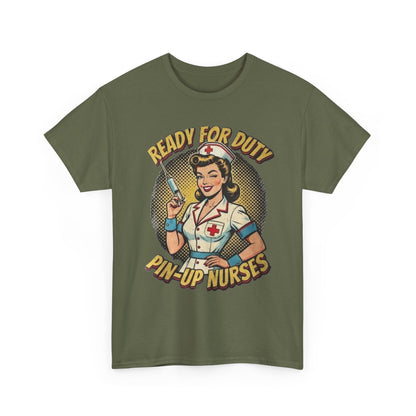 Camiseta de enfermera pin-up «Ready for Duty» | Ilustración retro de enfermera