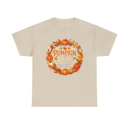 Pumpkin Spice Wreath Tee | Fall Pumpkin Autumn Leaves Shirt