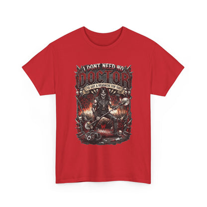 T-shirt illustration I Don't Need No Doctor | Thème médical horreur gothique
